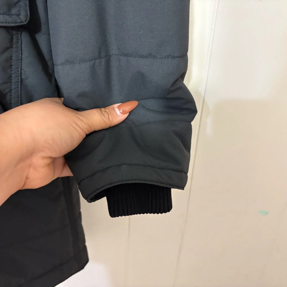 Carhartt Rain Defender Utility Coat Black Hooded Jacket Womens L Relaxed Fit - Picture 5 of 14